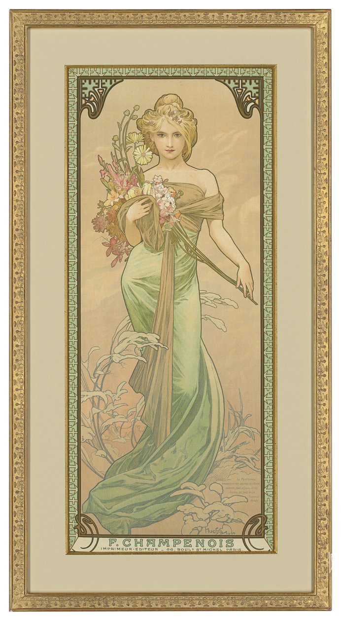 Fyra årstider: Våren 1900 av Alphonse Mucha