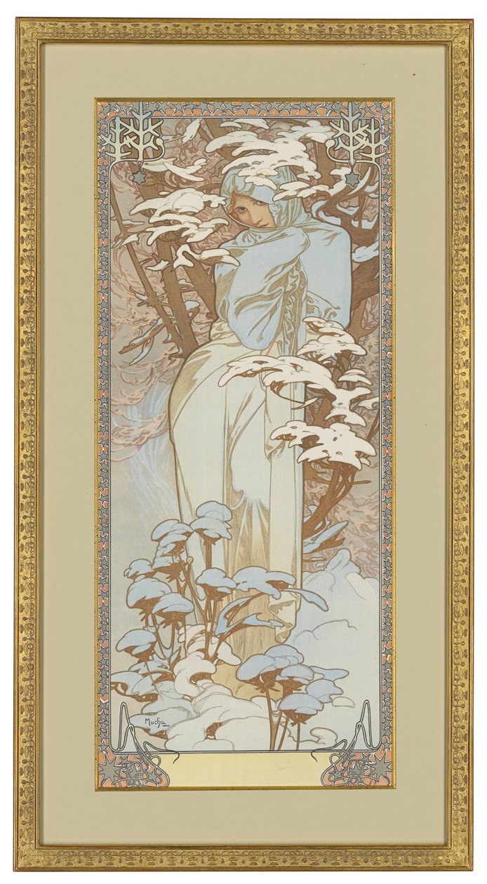 Fyra årstider: Vinter, 1900 av Alphonse Mucha