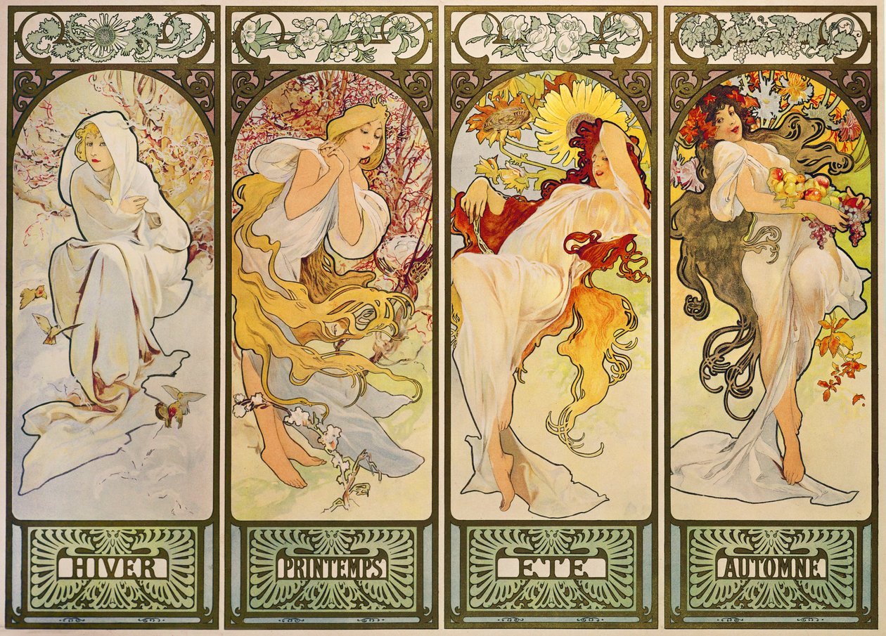 Årstiderna av Alphonse Marie Mucha