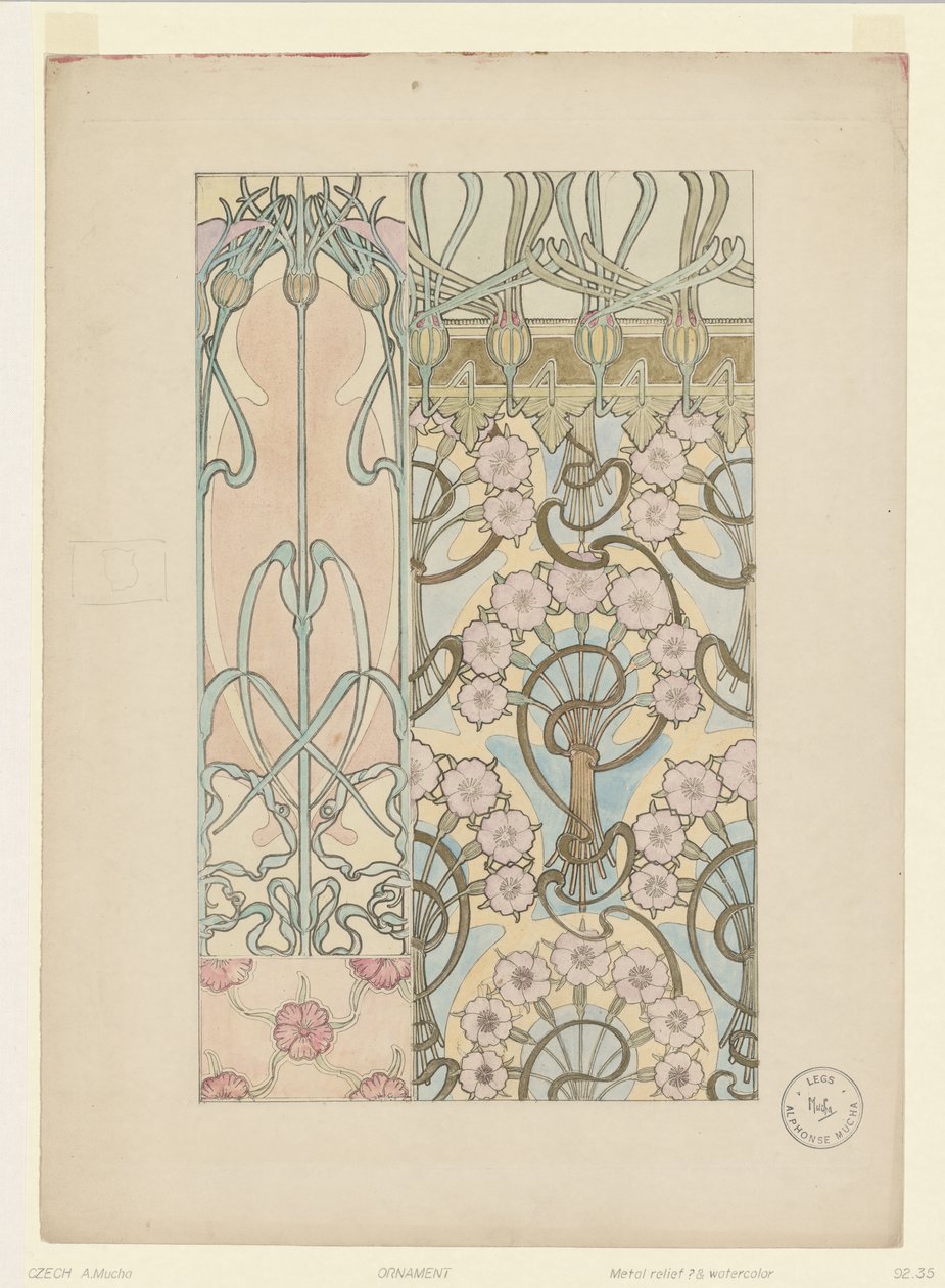 Prydnad av Alphonse Mucha