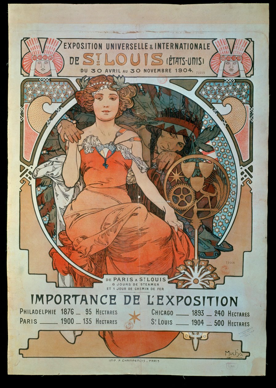 Affisch för världsutställningen och den internationella utställningen ... av Alphonse Marie Mucha
