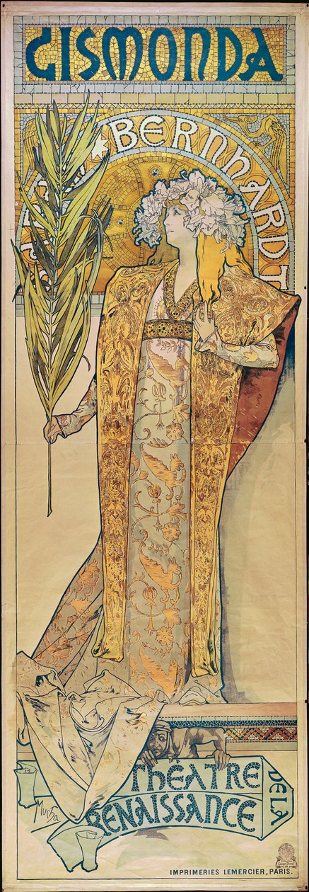 Sarah Bernhardt. Affisch av Alphonse Marie Mucha