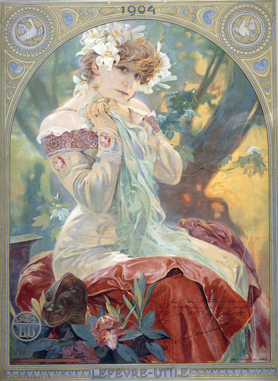 Sarah Bernhardt i rollen som prinsessan Lointaine, 1904 av Alphonse Mucha