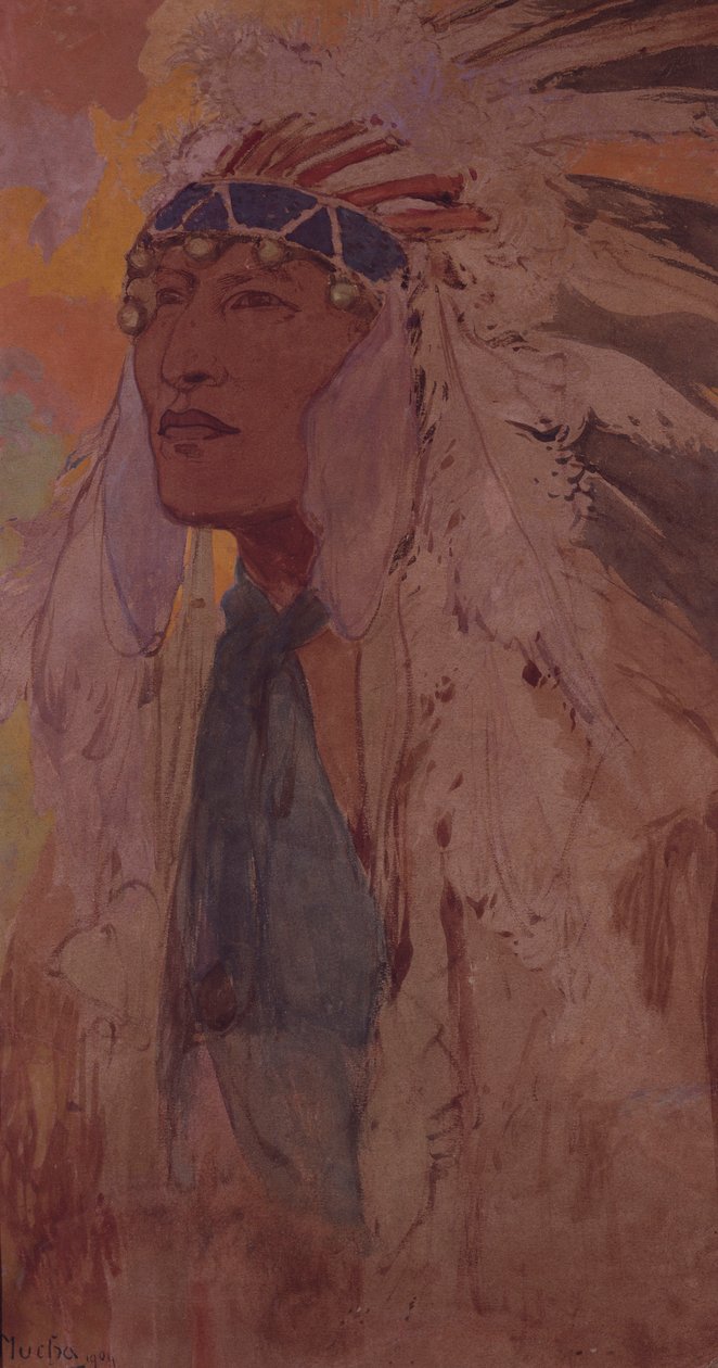 Indianen, 1904 av Alphonse Mucha