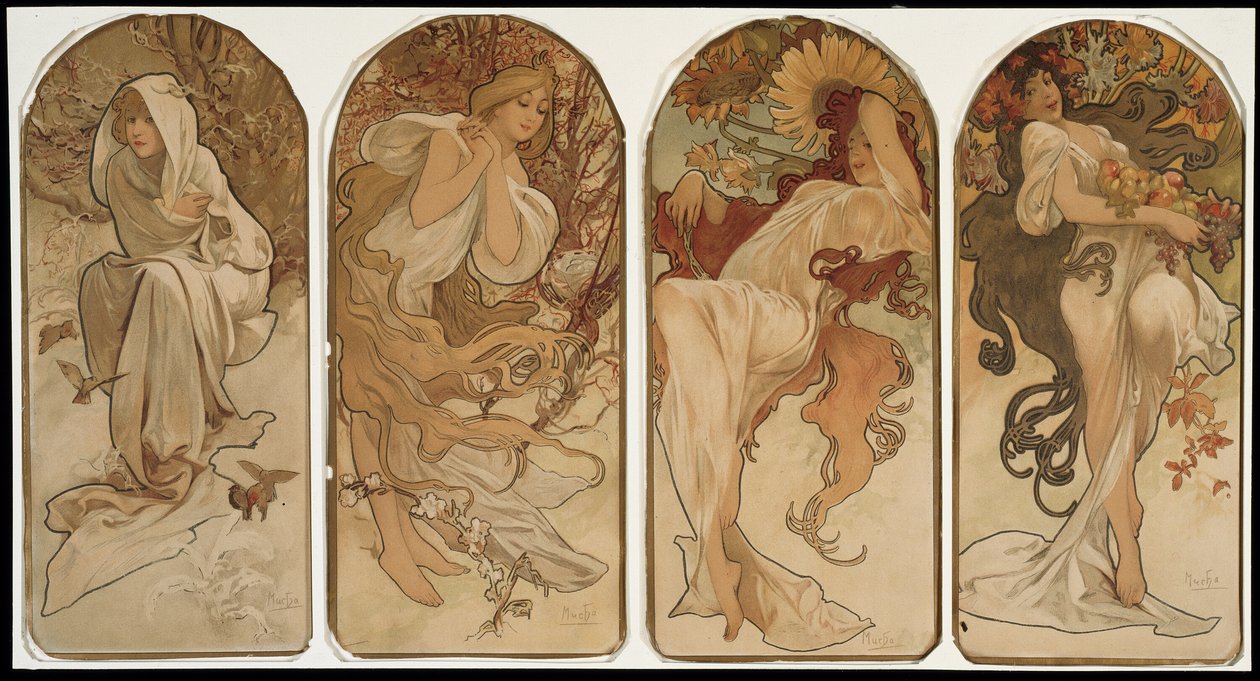 Årstiderna av Alphonse Marie Mucha