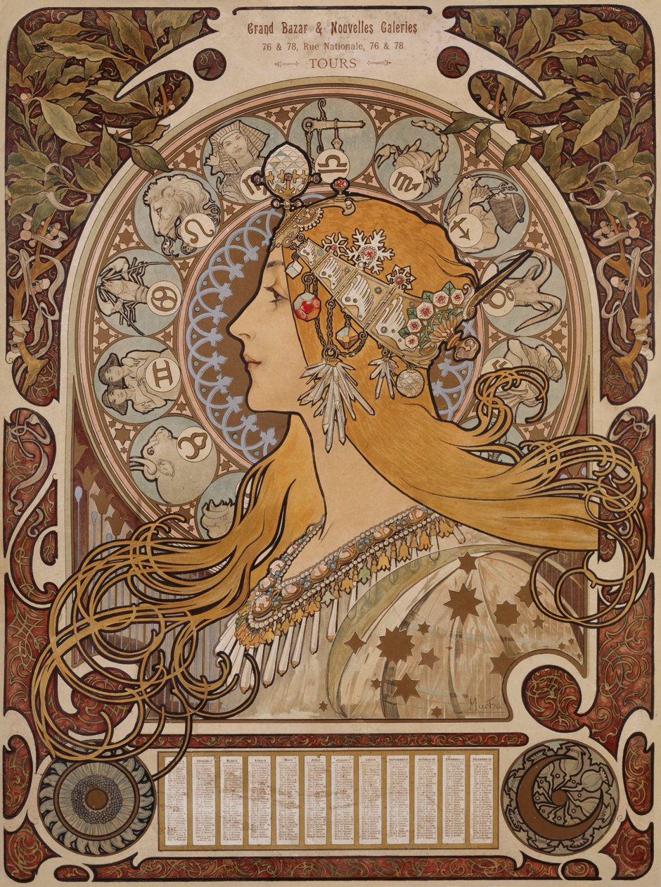 Zodiac, Grand Bazaar och nya gallerier, rundturer av Alphonse Mucha