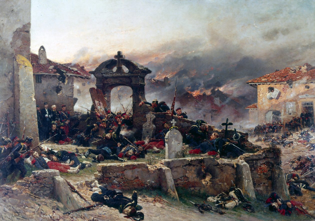 A Neuville, kyrkogården i Saint-Privat av Alphonse Marie de Neuville