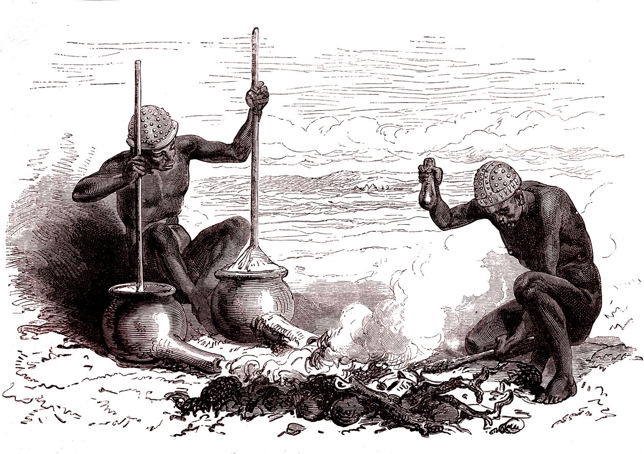 Infödda smeder från Latuka-stammen. södra Sudan av Alphonse Marie de Neuville
