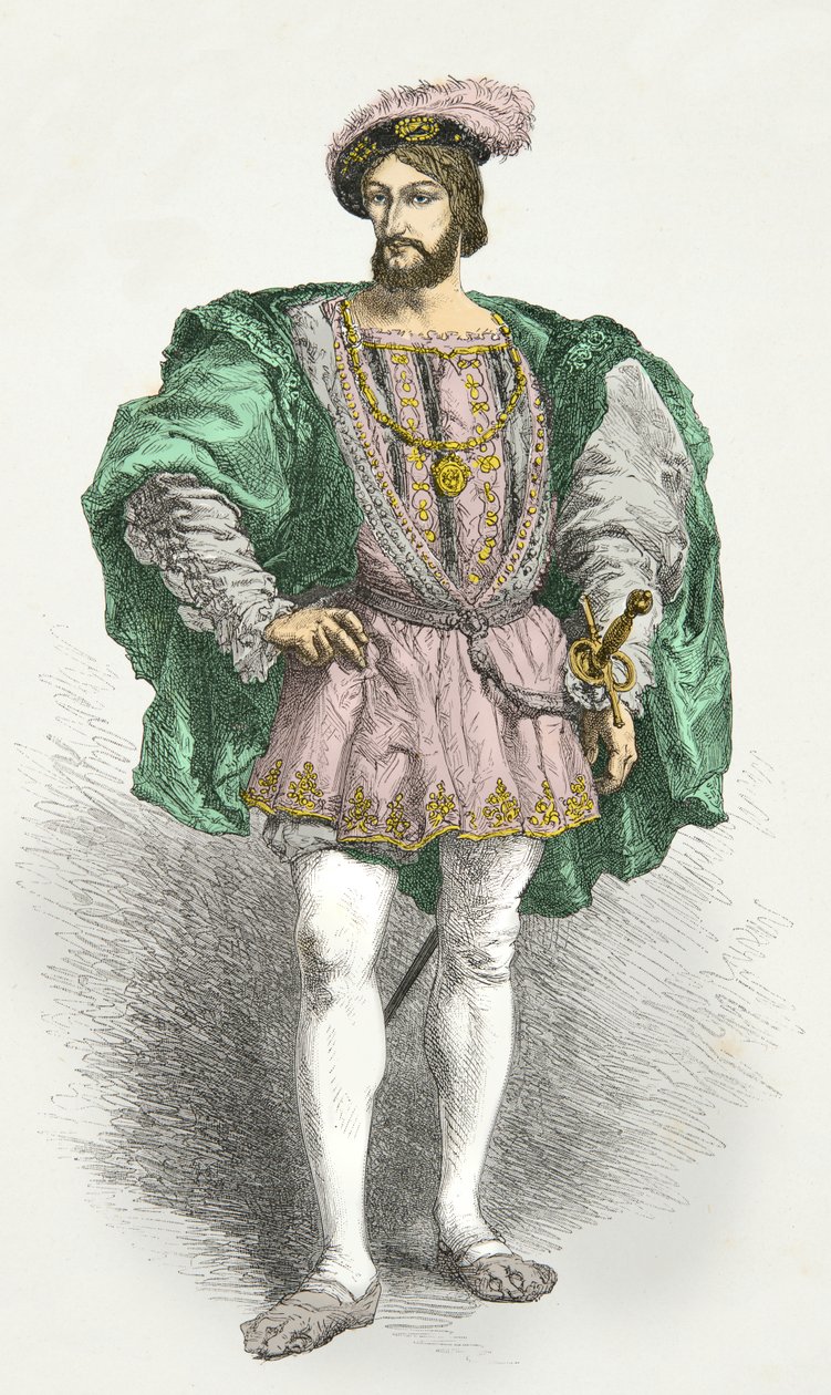 Porträtt av François 1er (Gravyr) av Alphonse Marie de Neuville