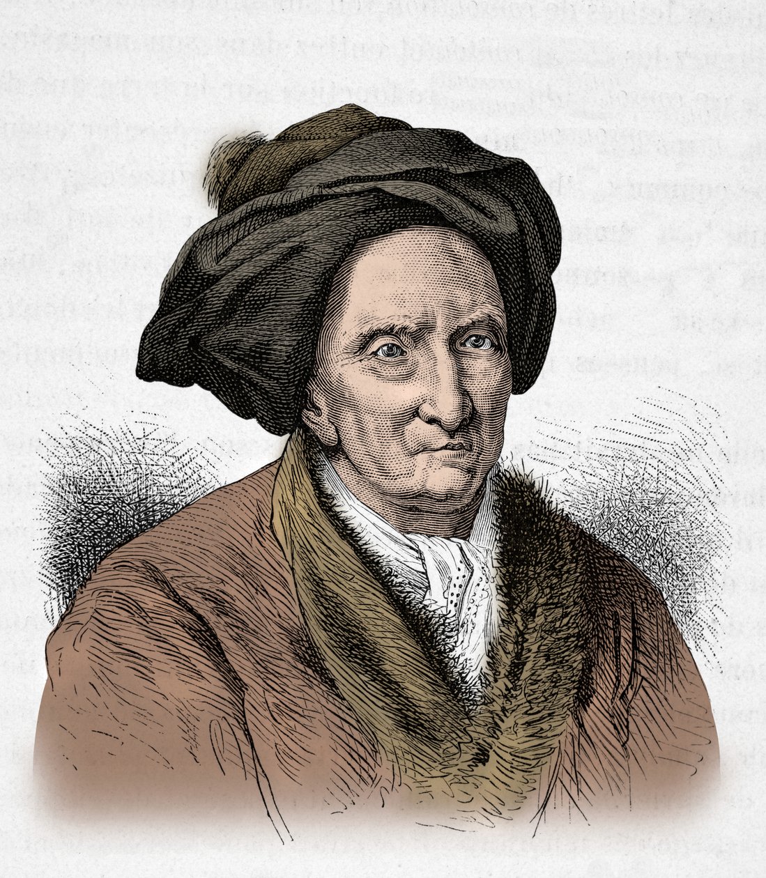 Porträtt av Bernard Le Bouyer de Fontenelle (Gravyr) av Alphonse Marie de Neuville