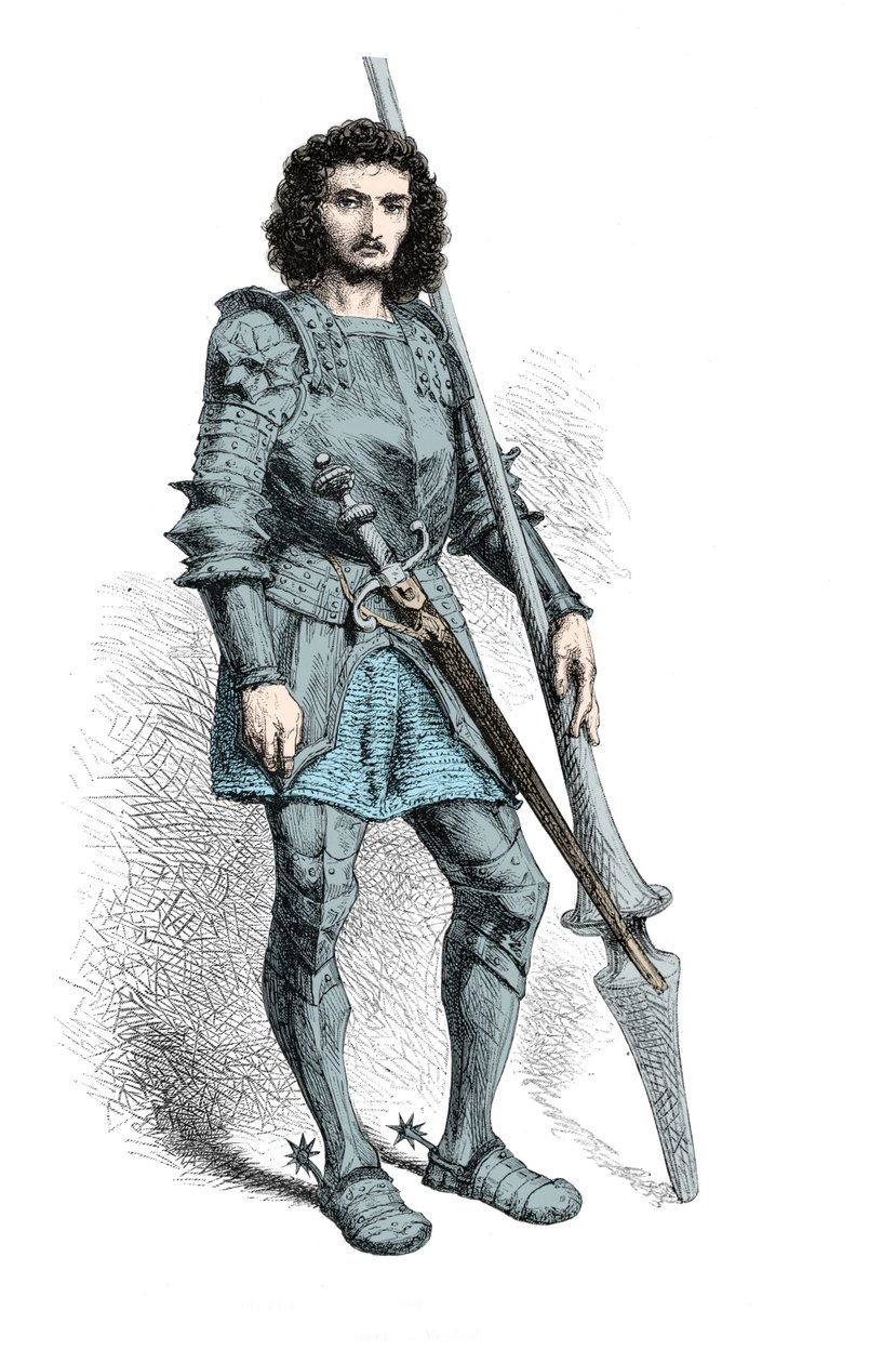 Porträtt av Gaston de Foix (Gravyr) av Alphonse Marie de Neuville
