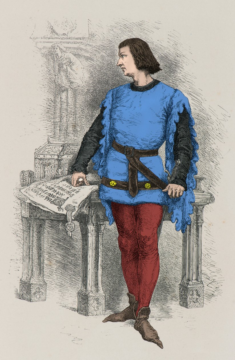 Porträtt av kung Karl 5 den vise (gravyr) av Alphonse Marie de Neuville