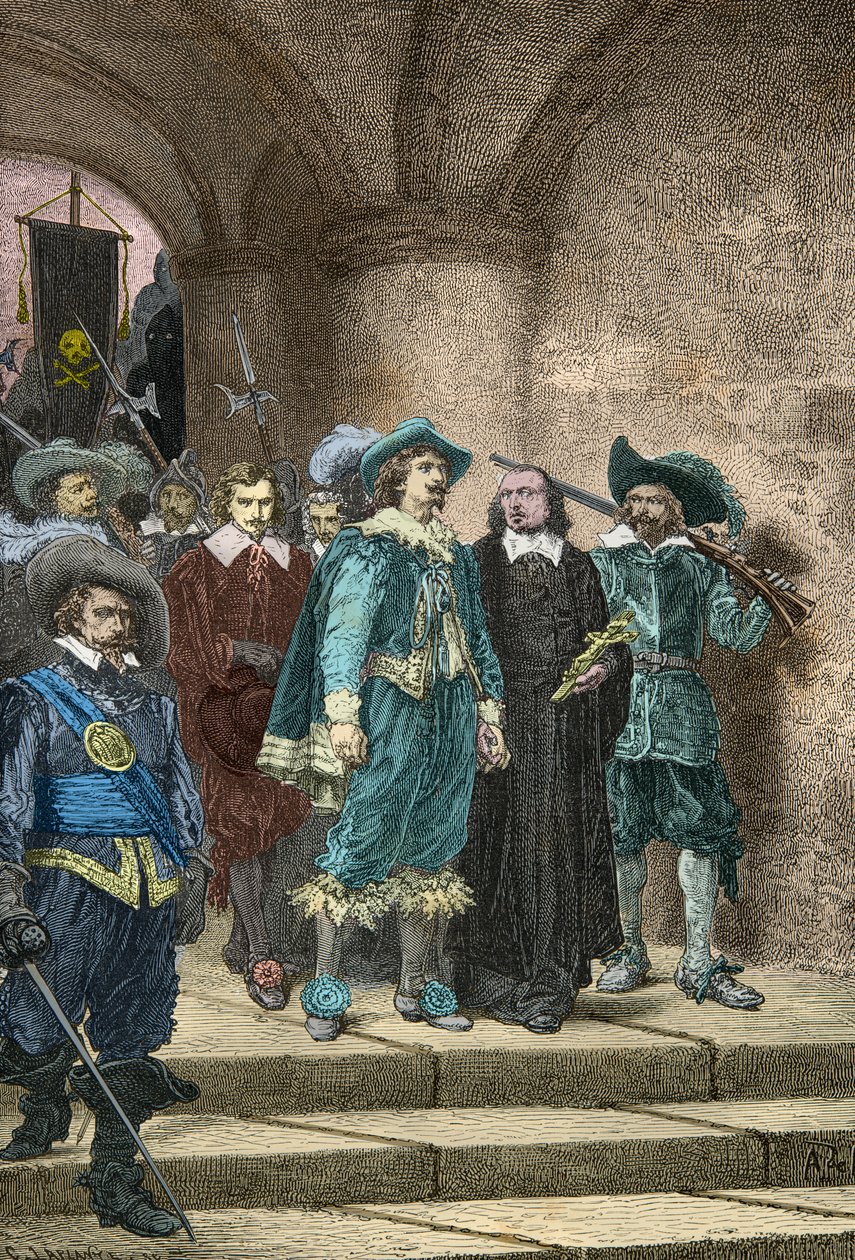 Marquis de Cinq Mars och Francois Auguste de Thou på väg till sina avrättningar av Alphonse Marie de Neuville