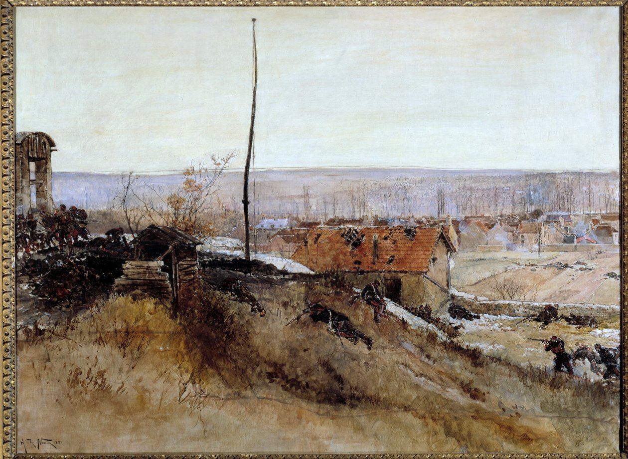 Kriget 1870 - 1871: "" Attack av kalkugnen vid Platriere de Champigny den 2 december av Alphonse Marie de Neuville