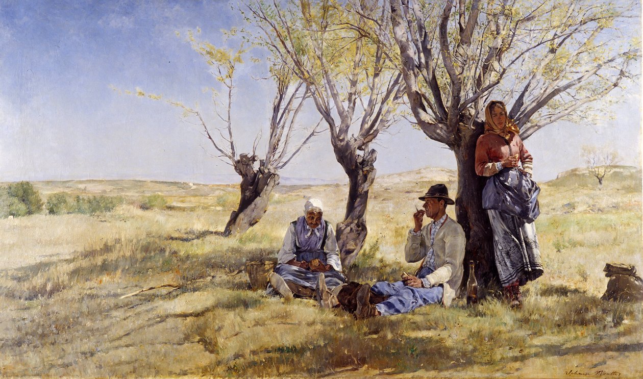 Lou Gousta, smaken i vinklarnas garrigue (Avignon) Målning av Alphonse Moutte (1840-1913) Obligatoriskt omnämnande: Samlingsstiftelsens hälsningar från Provence Marseille av Alphonse Moutte