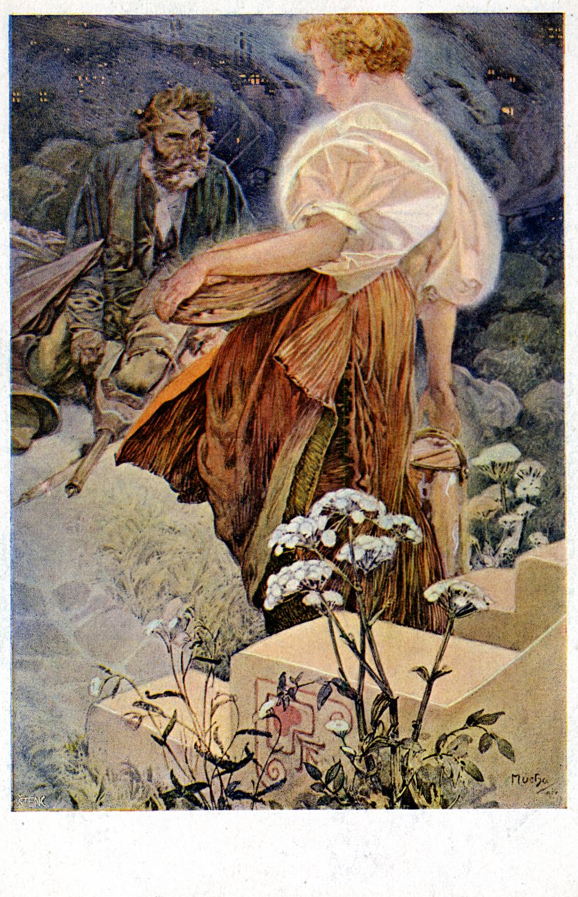 "Välsignade är de barmhärtige för de ska få nåd", 1906 av Alphonse Mucha