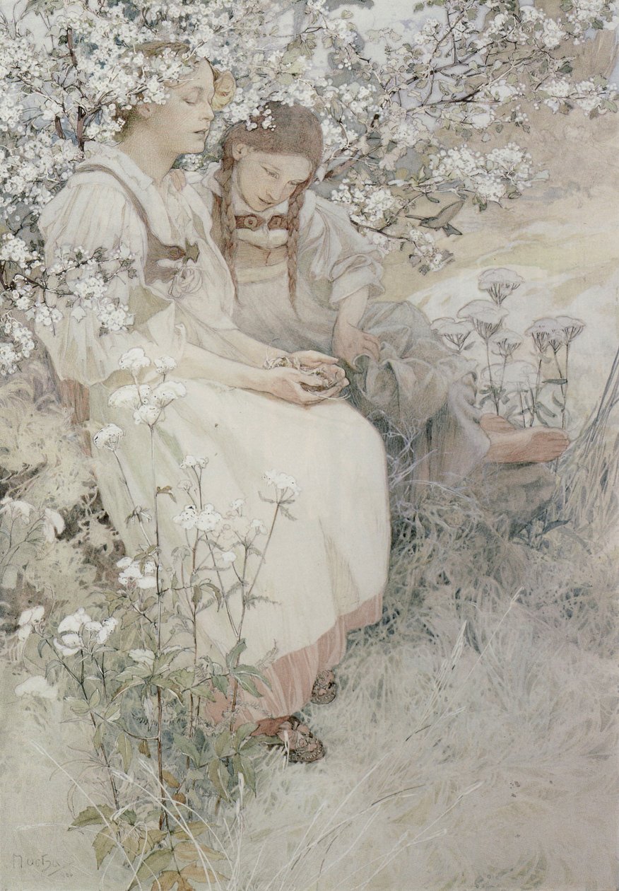 Saliga är de rena av hjärtat, ty de skall se Gud, 1906 av Alphonse Mucha