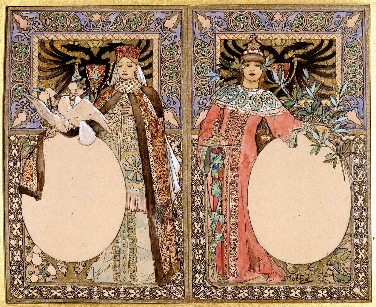 Bokillustration, 1890-tal. av Alphonse Mucha