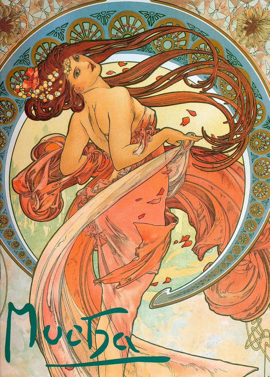 Dans från serien The Arts, 1898 av Alphonse Mucha