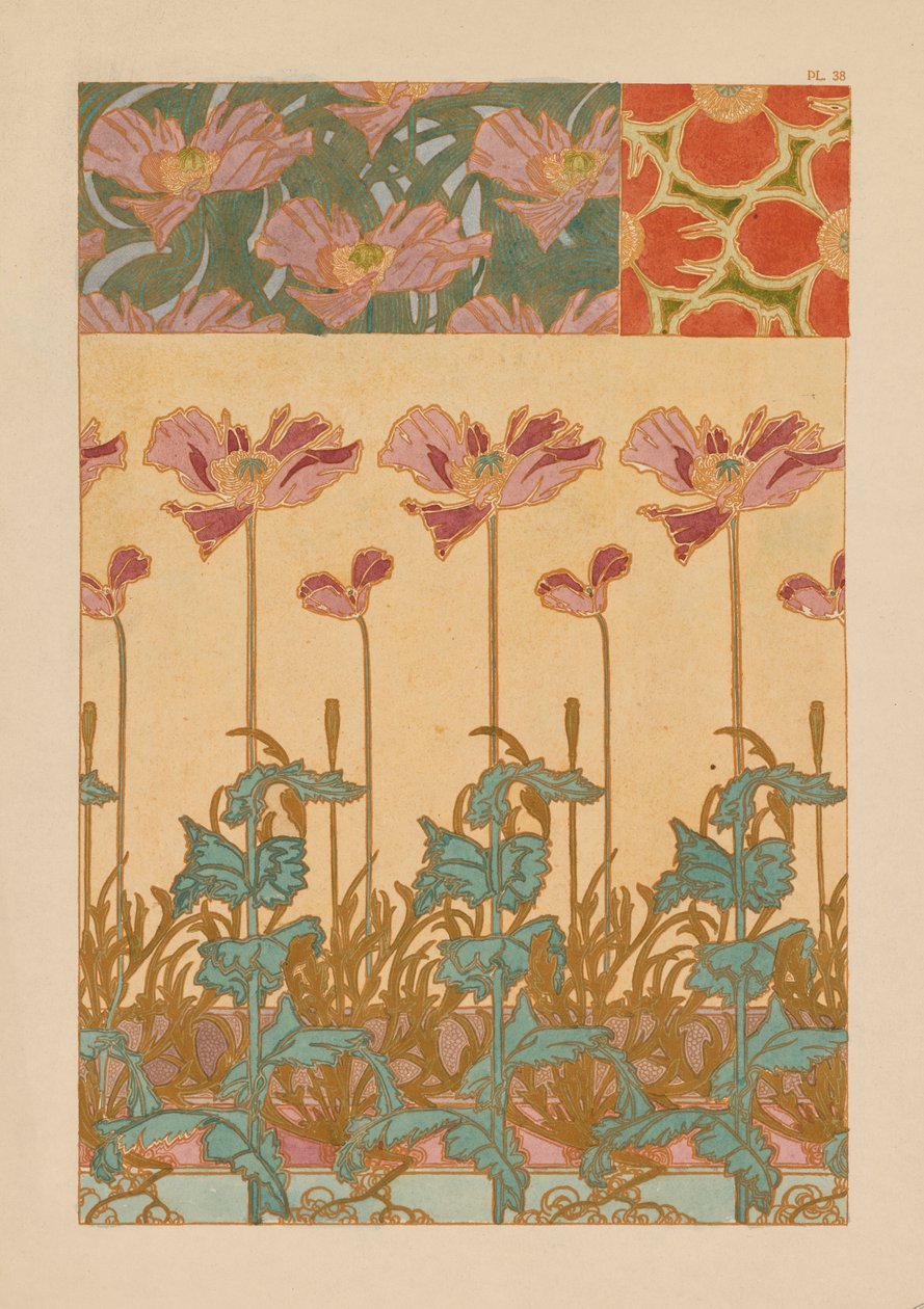 Documents Decoratifs: Orientalische Mohnblumen av Alphonse Mucha