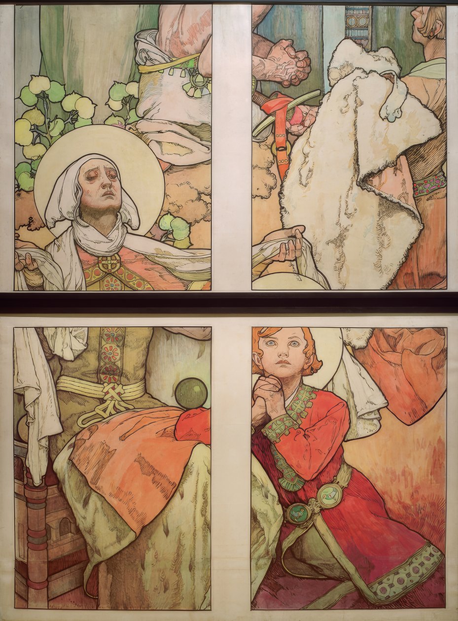 Fönster av St. Vitus i Prag av Alphonse Mucha