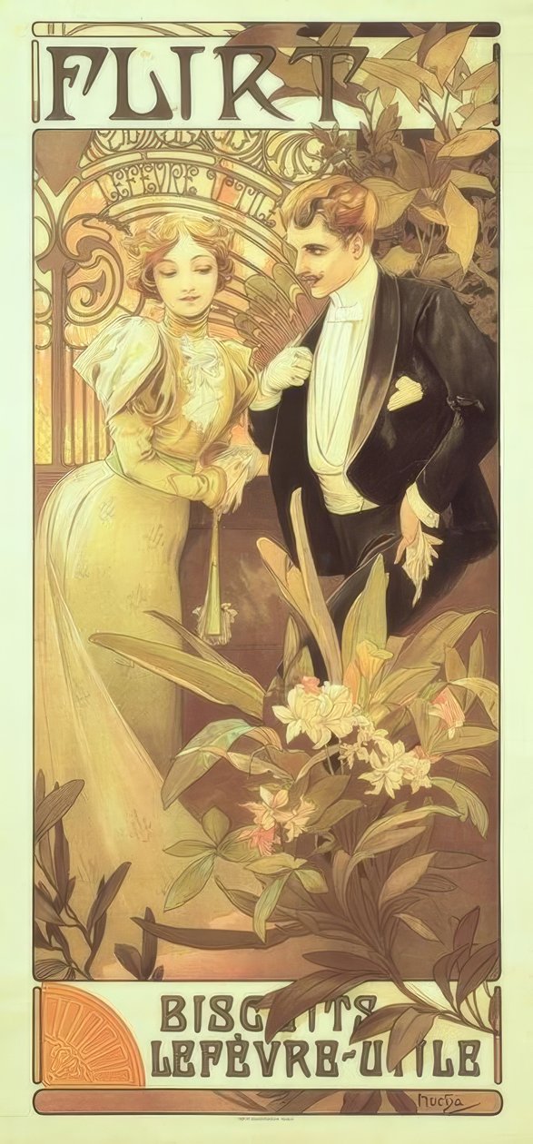 Flirta av Alphonse Mucha