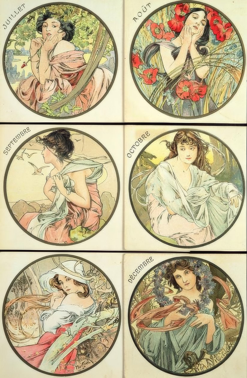 Juli / augusti / september / oktober / november / december av Alphonse Mucha