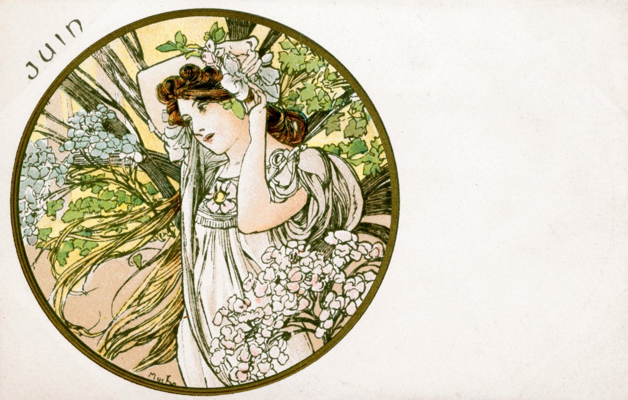 "Juni", 1900 av Alphonse Mucha