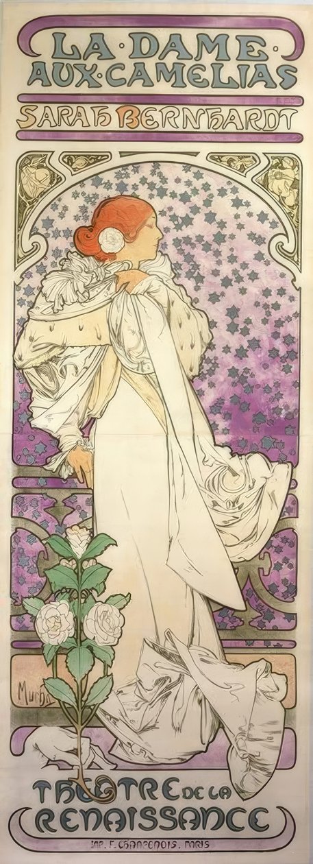 La Dame aux Camelias / Renässansteatern av Alphonse Mucha