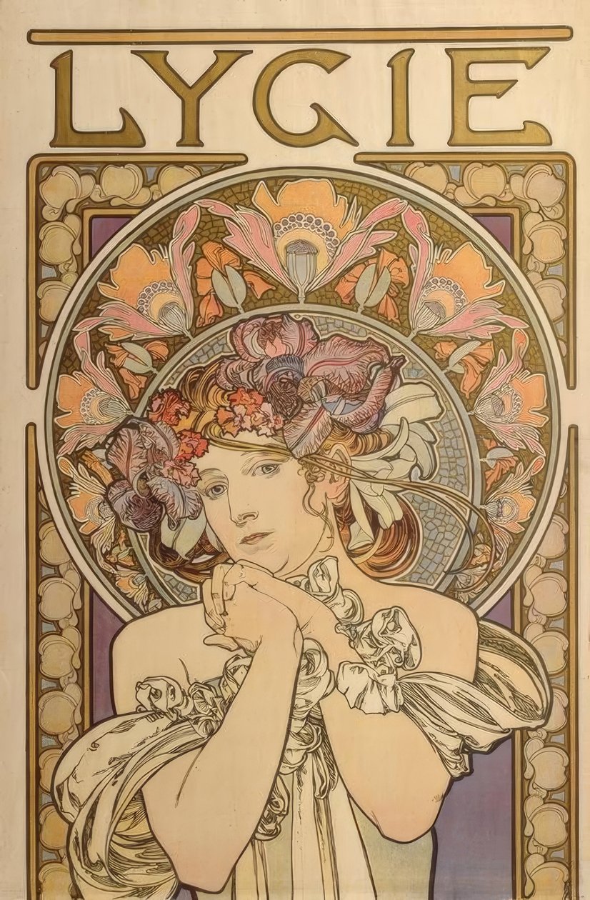 Lygie - Reproduktion av dekorativa verk av Mucha av Alphonse Mucha
