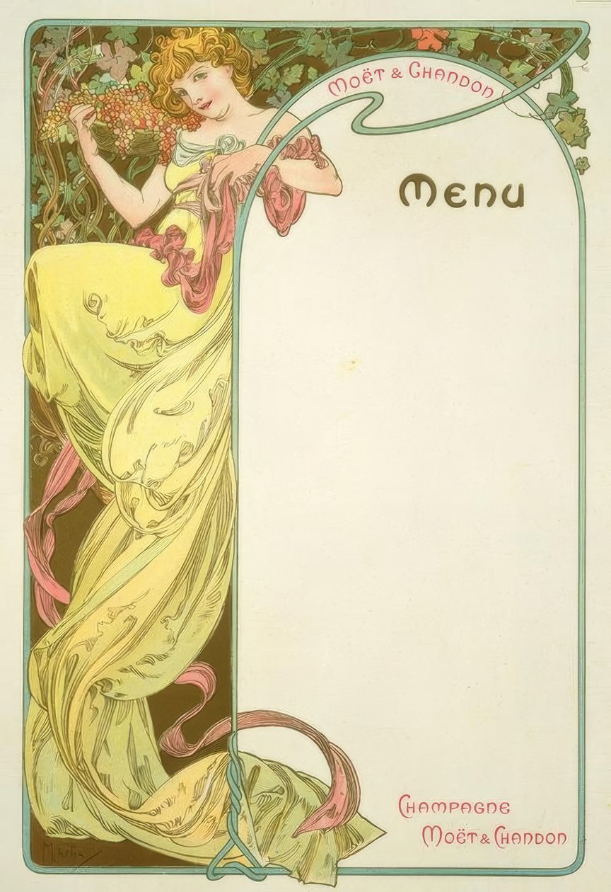 Moët & Chandon / Meny av Alphonse Mucha