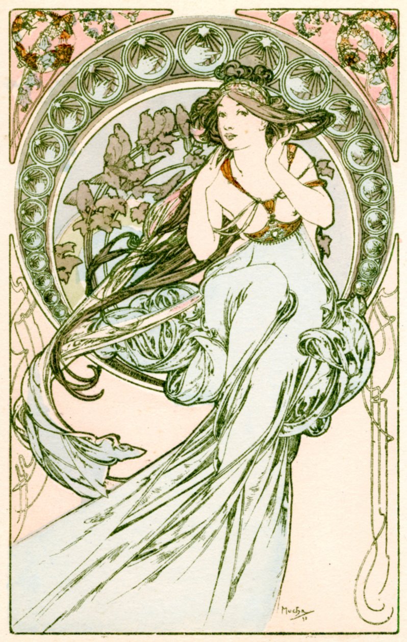 "Musik", 1900 av Alphonse Mucha
