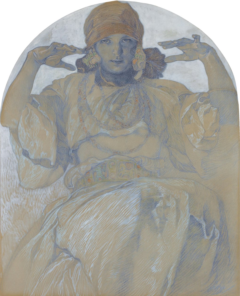 Porträtt av konstnärernas dotter, Jaroslava, ca. 1924 av Alphonse Mucha