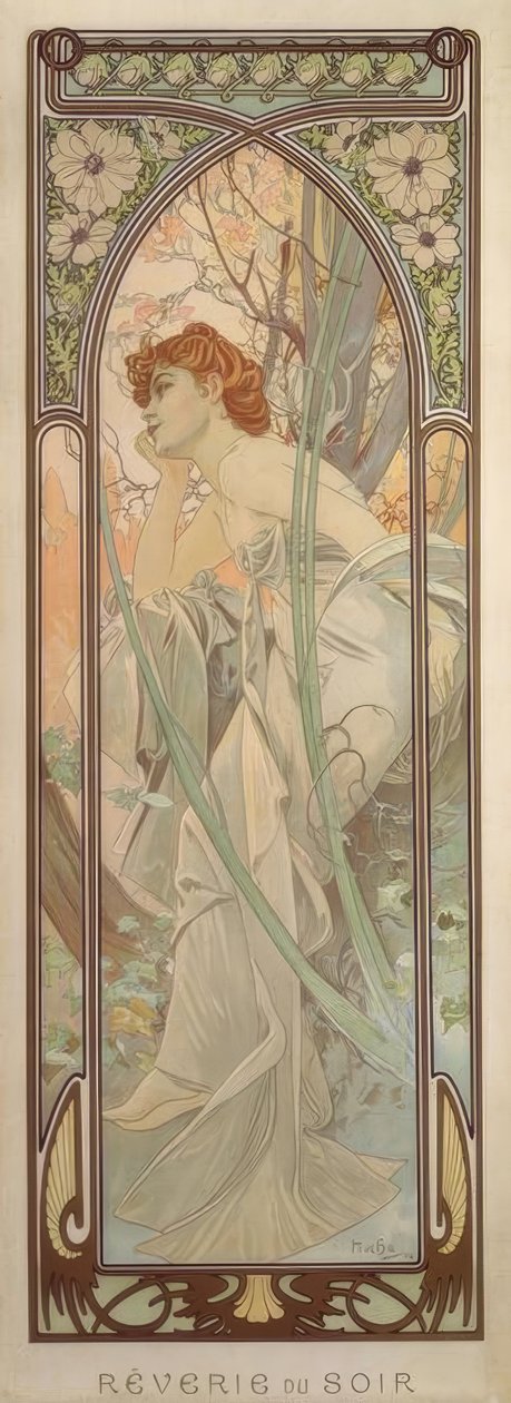 Kvällsdrömmar av Alphonse Mucha