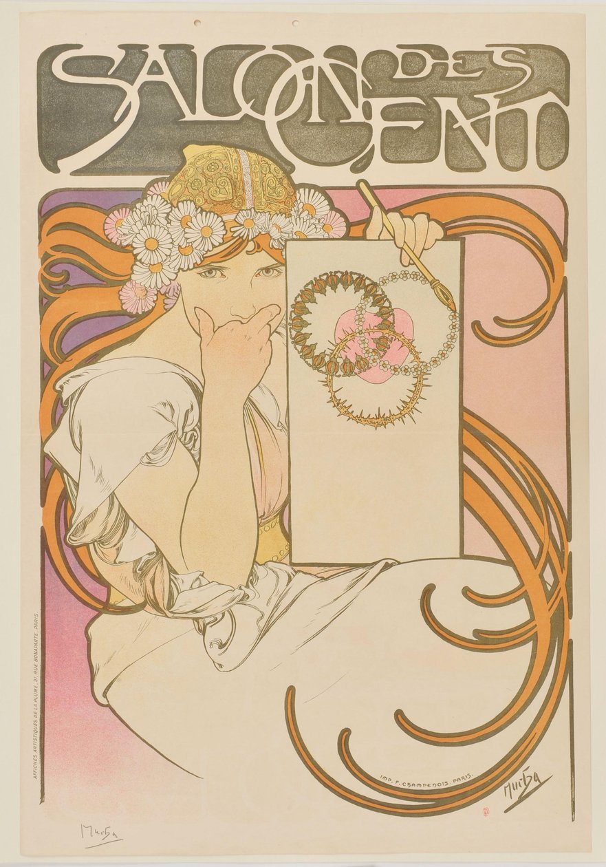 [Salon des Cent. Juni 1897 (provtryck före tryckning)] av Alphonse Mucha