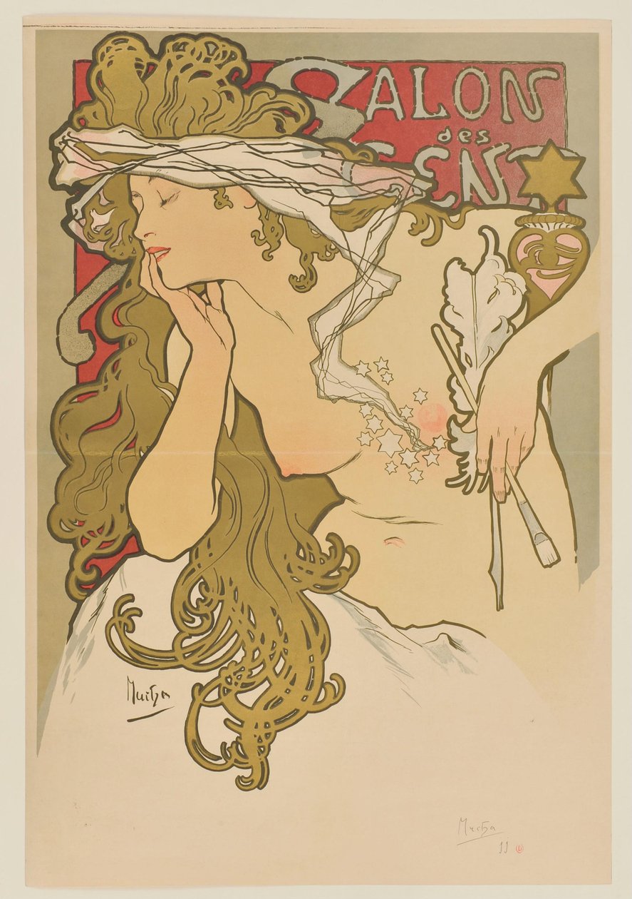 [Salon des Cent. Mars–april 1896 (provtryck före tryckning)] av Alphonse Mucha