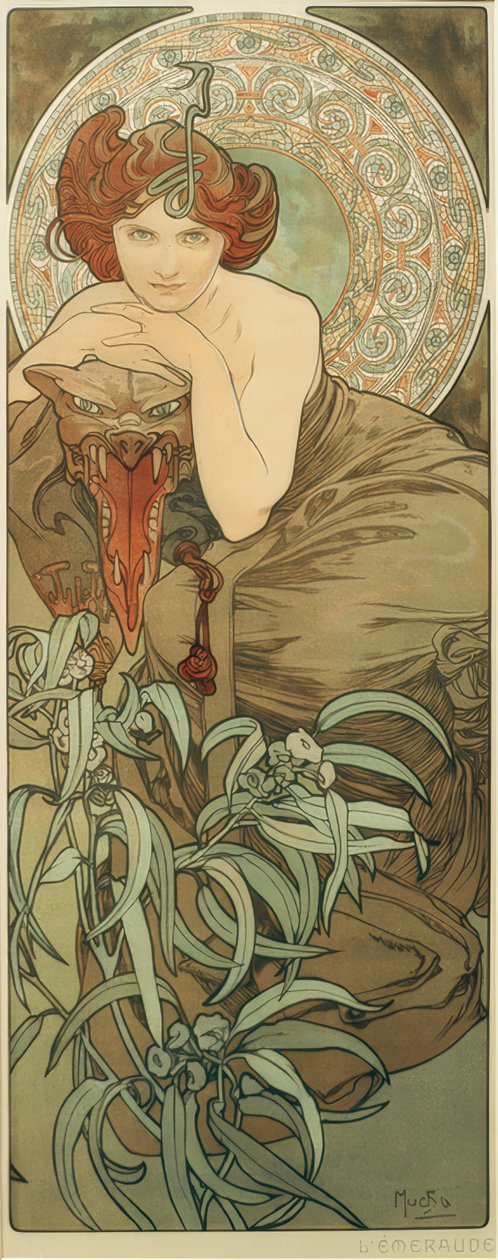 smaragd- av Alphonse Mucha