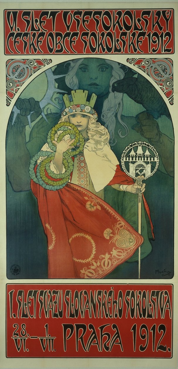 Sokol Festival affisch av Alphonse Mucha