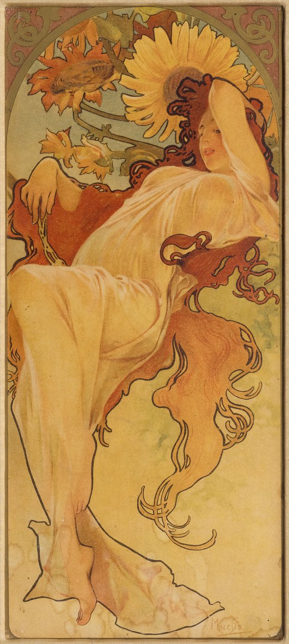 Sommar från serien Les Saisons, ca. 1900. av Alphonse Mucha