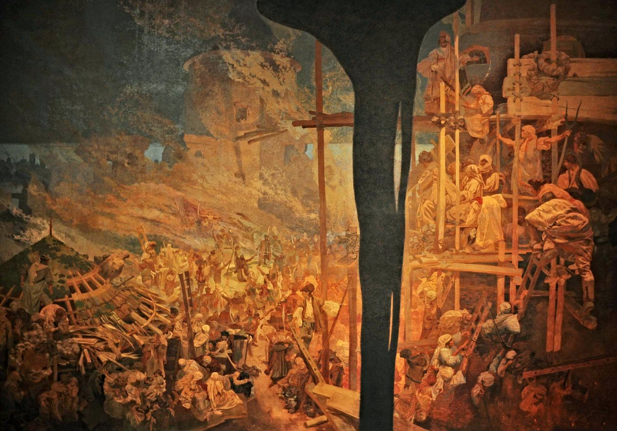 Szigets försvar mot turkarna av Nicholas Zrinsky Cykeln Det slaviska epos av Alphonse Mucha