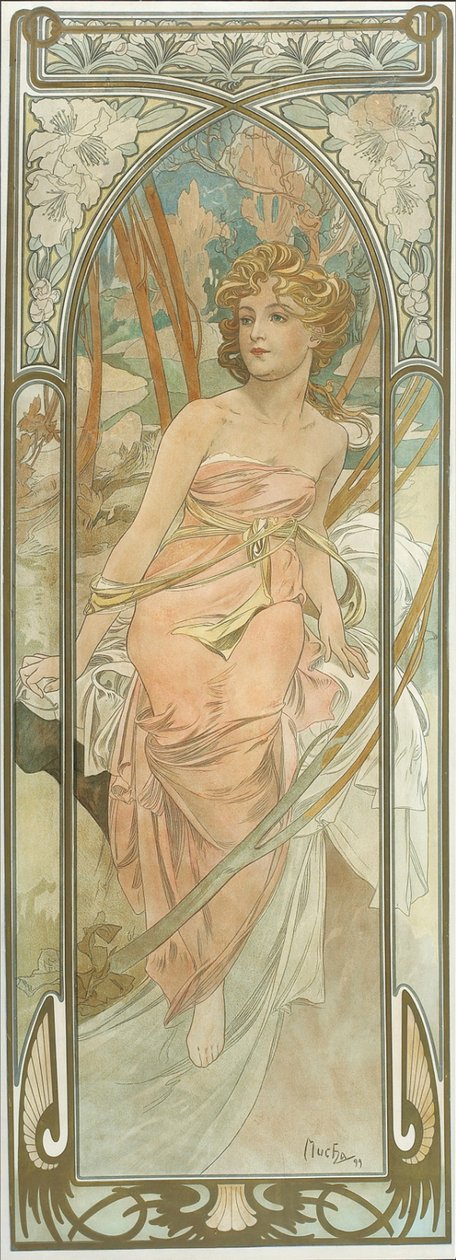 Dagens tider: Morgonuppvaknande av Alphonse Mucha