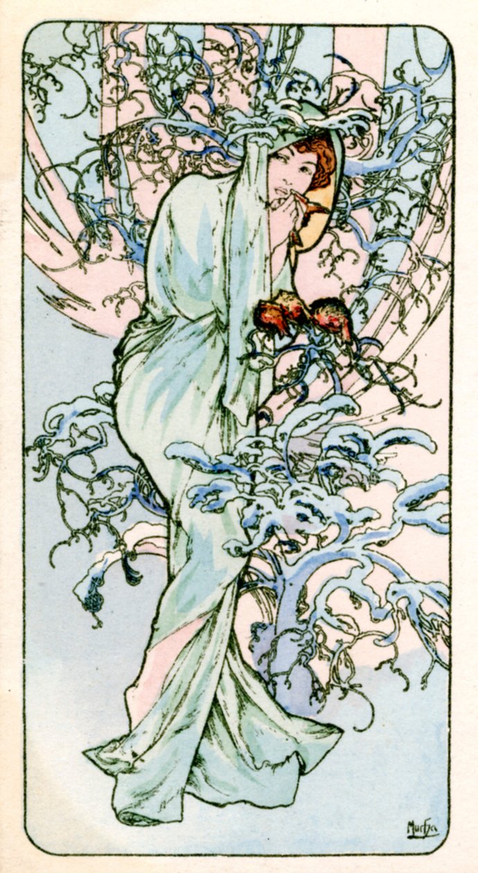 "Vinter", 1900 av Alphonse Mucha