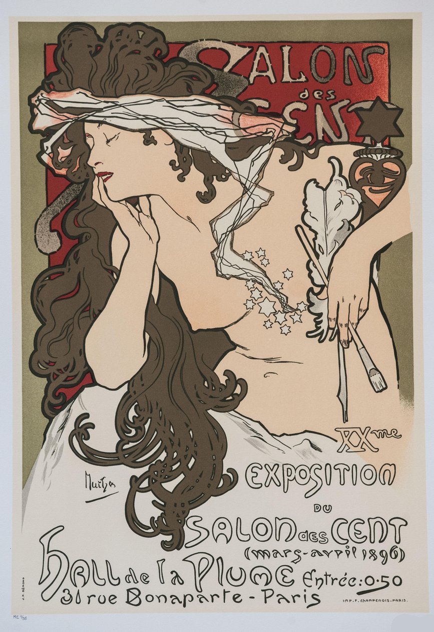 XX:e utställningen av Salon des Cent, 1896. av Alphonse Mucha