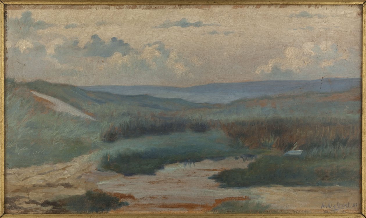 En damm i sanddynerna på natten, Siouville av Alphonse Osbert