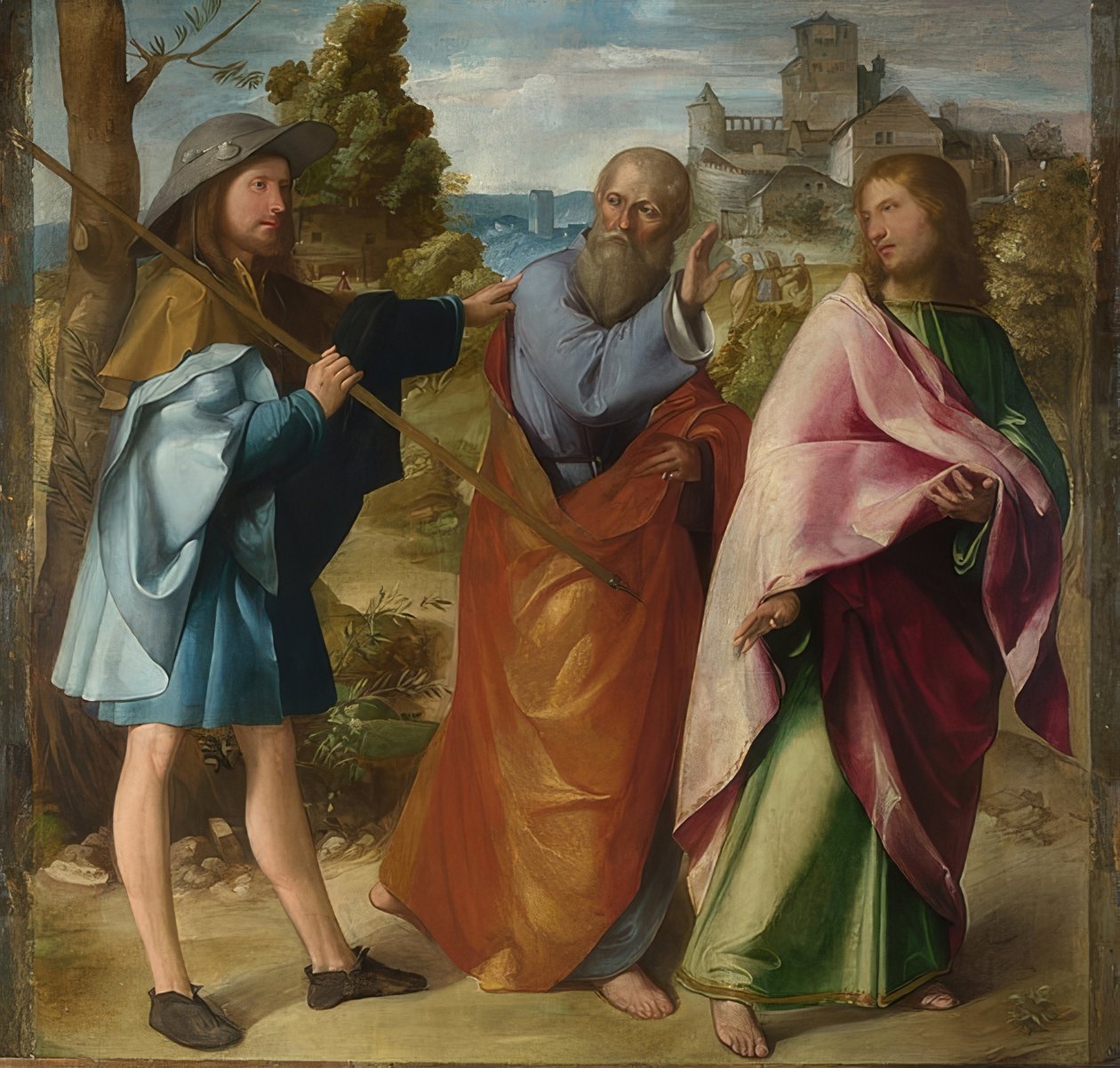 Vägen till Emmaus. Omkring 1516-17 av Altobello Melone