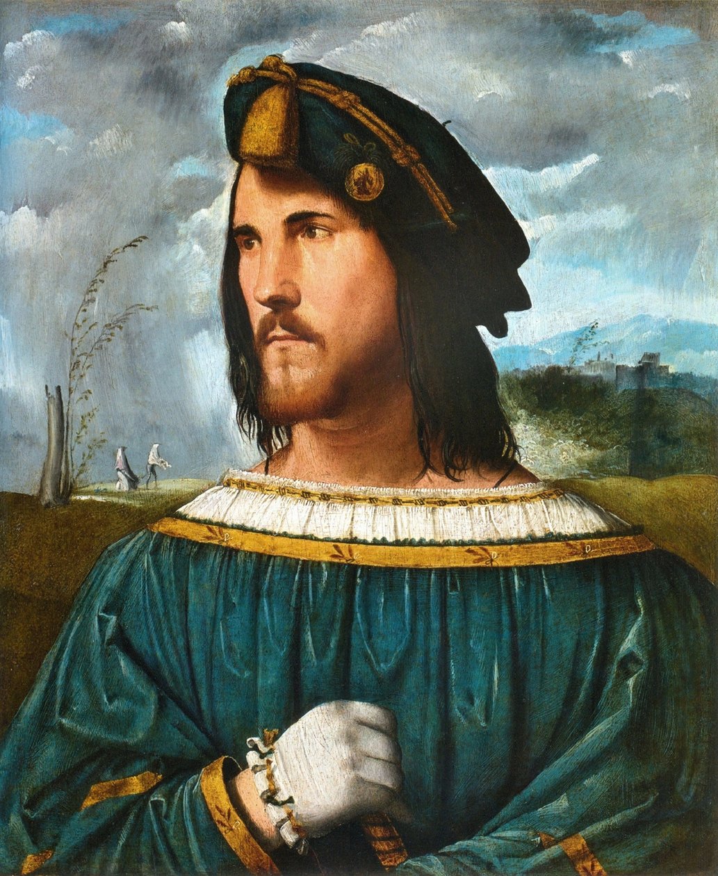 Porträtt av gentleman alias Cesare Borgia (1475-1507) av Altobello Melone