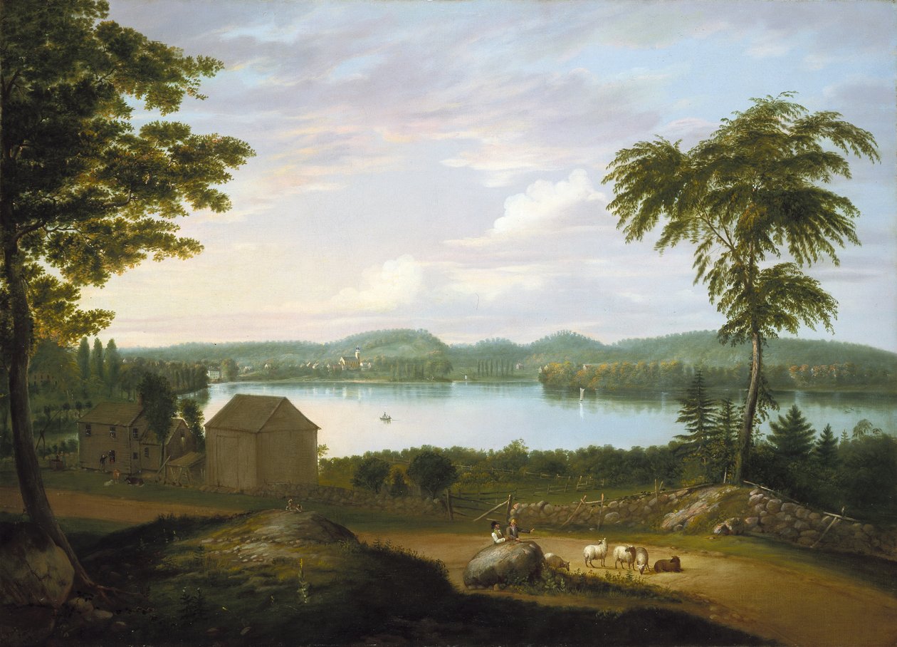 Utsikt över Springfield vid Connecticut River, 1819 av Alvan Fisher