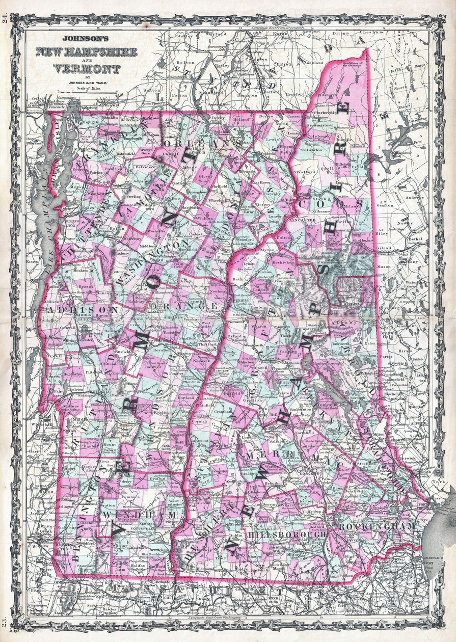 Johnsons New Hampshire och Vermont av Alvin Jewett Johnson