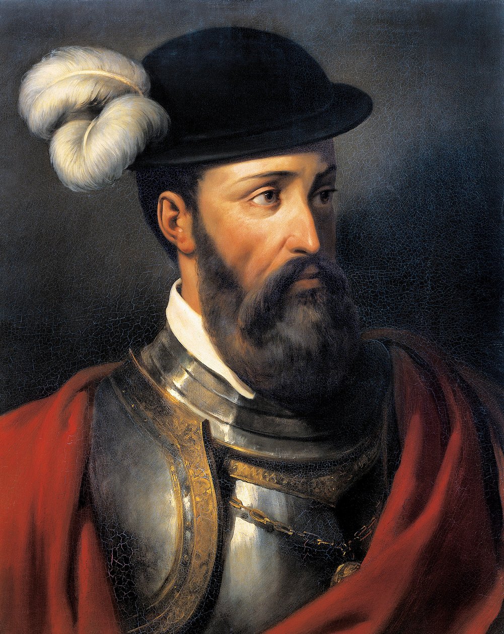Porträtt av Francisco Pizarro av Amable Paul Coutan