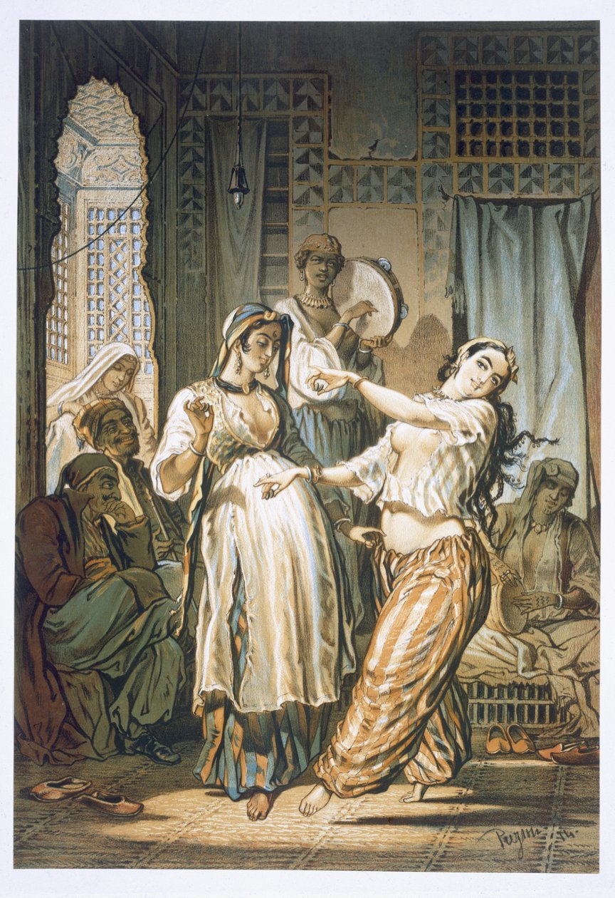 Egyptisk magdansare, från "Souvenir of Cairo" av Amadeo Preziosi